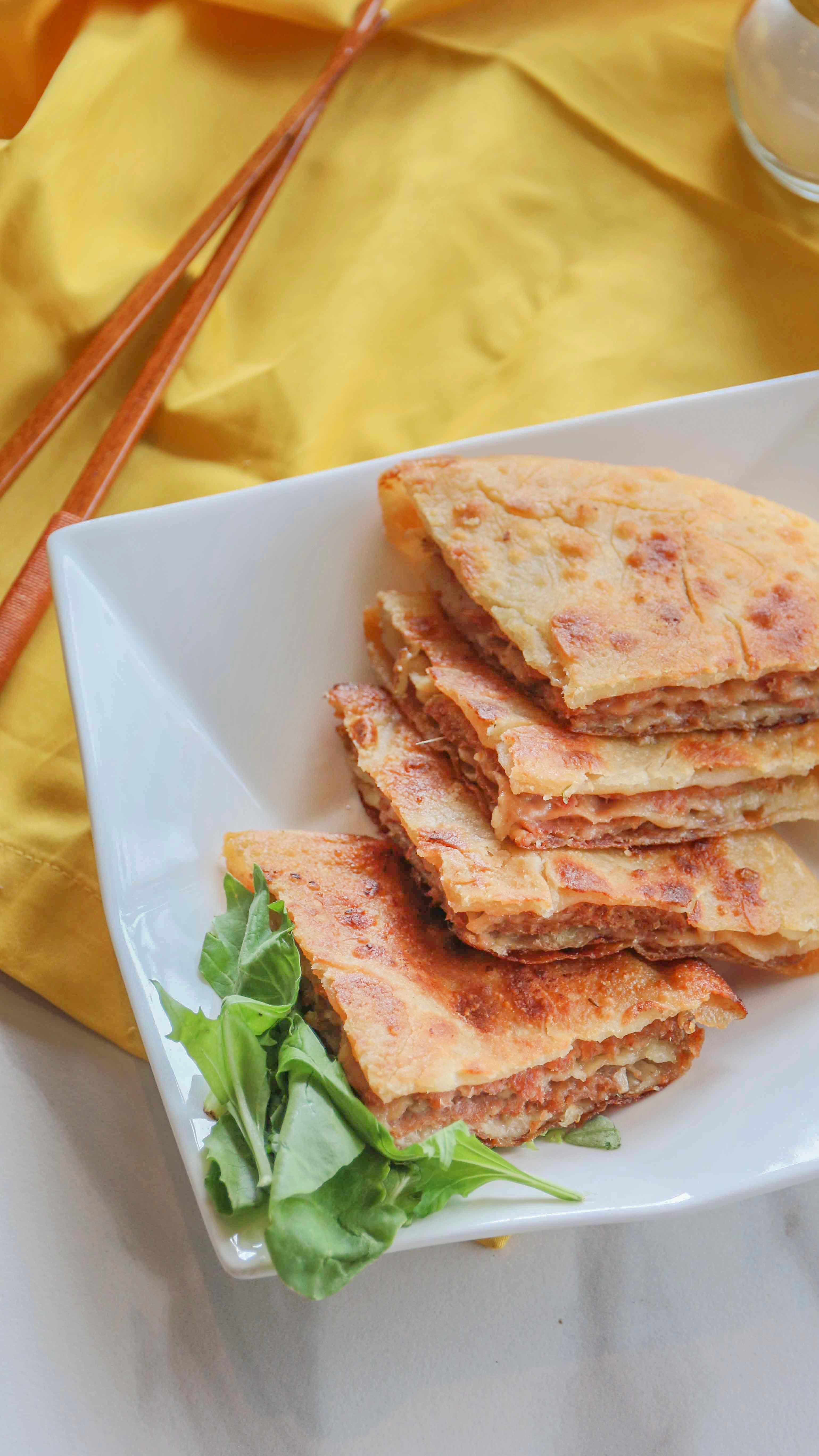 Beef Pancake - Savory flatbread with a filling of seasoned ground beef. A satisfying street foo | Dim Sum