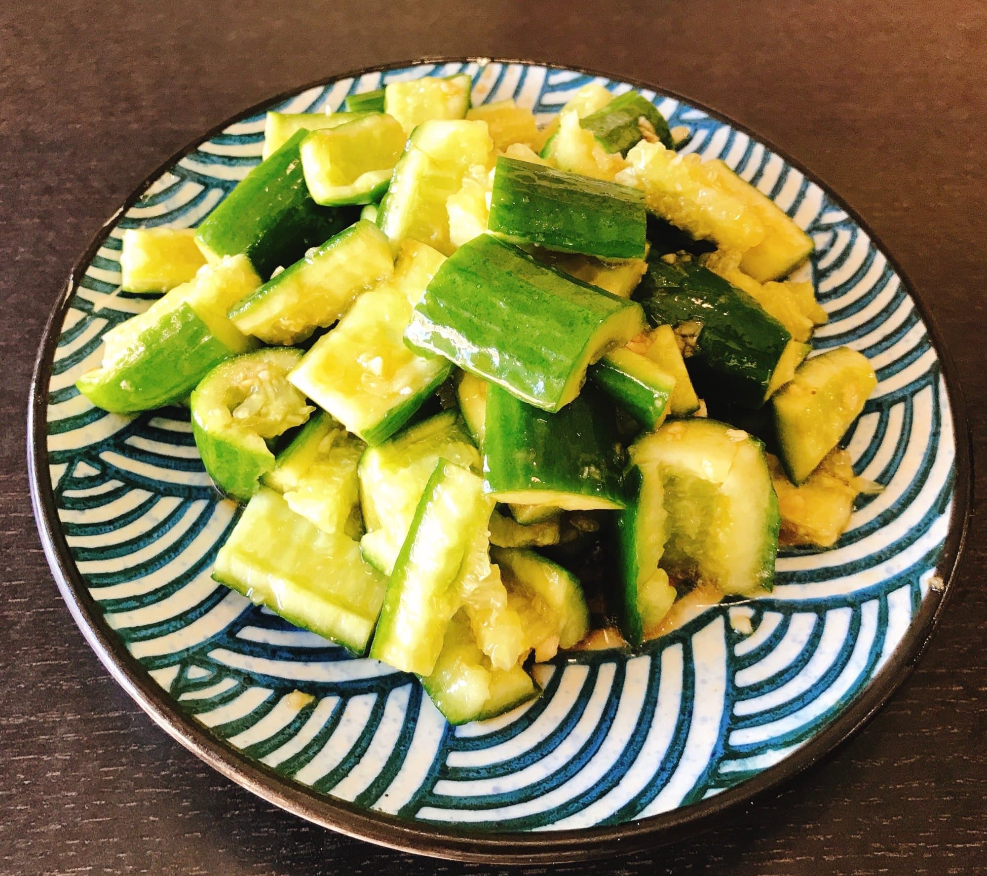 Fresh Cucumber Salad - Freshly smashed cucumbers lightly seasoned with a tangy dressing. A crisp and co | Appetizer