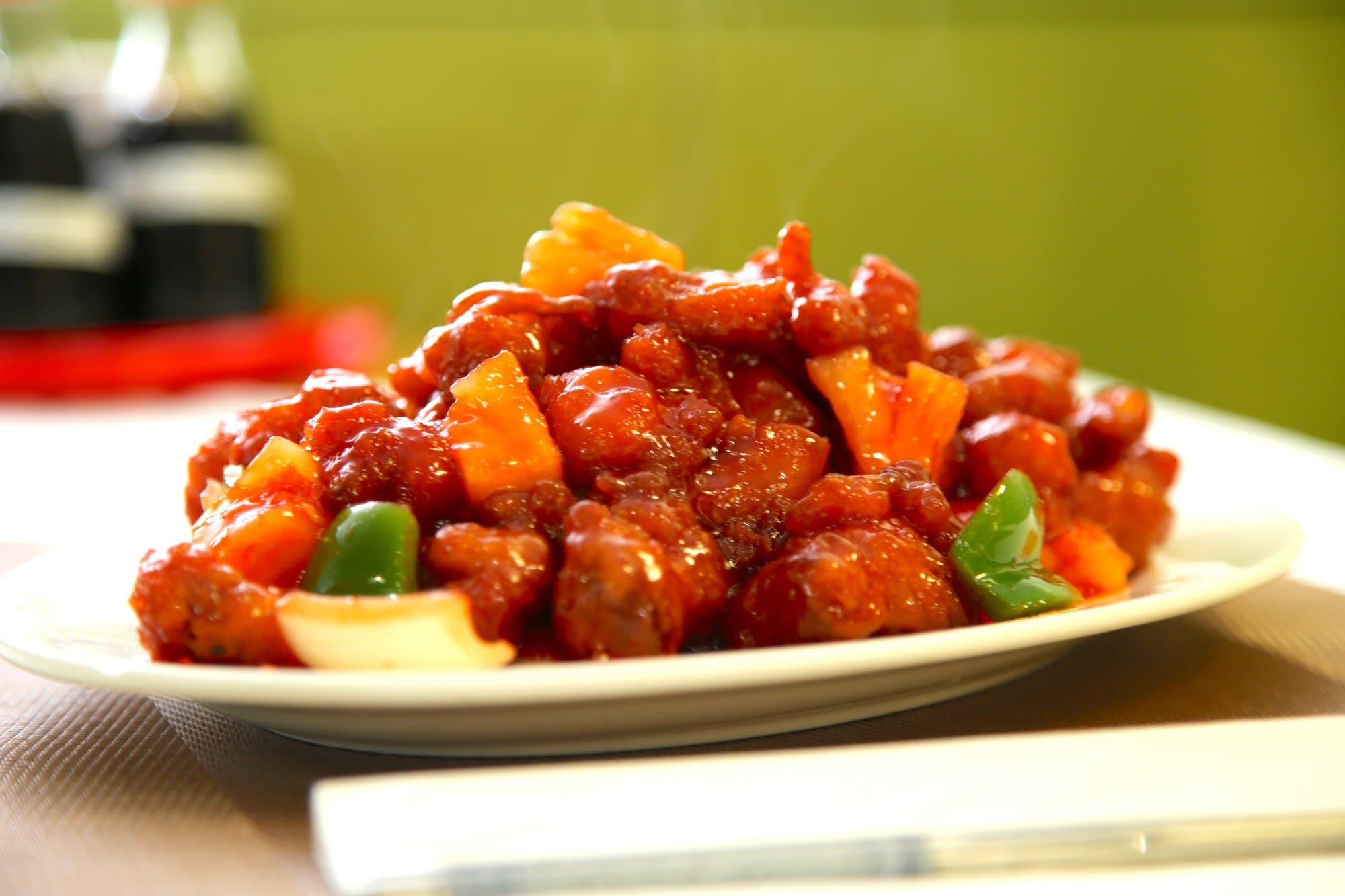 Pineapple Chicken - Crispy battered chicken pieces deep fried with juicy pineapple chunks in a sweet | Meat
