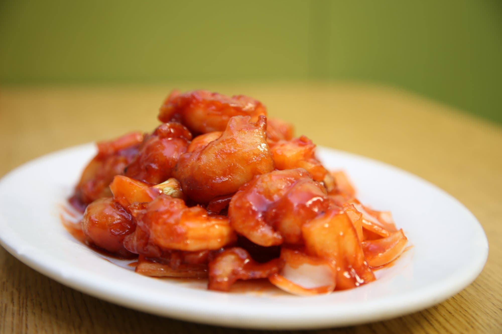 Pineapple Shrimp - Succulent battered shrimp stir-fried with juicy pineapple chunks in a sweet and | Seafood